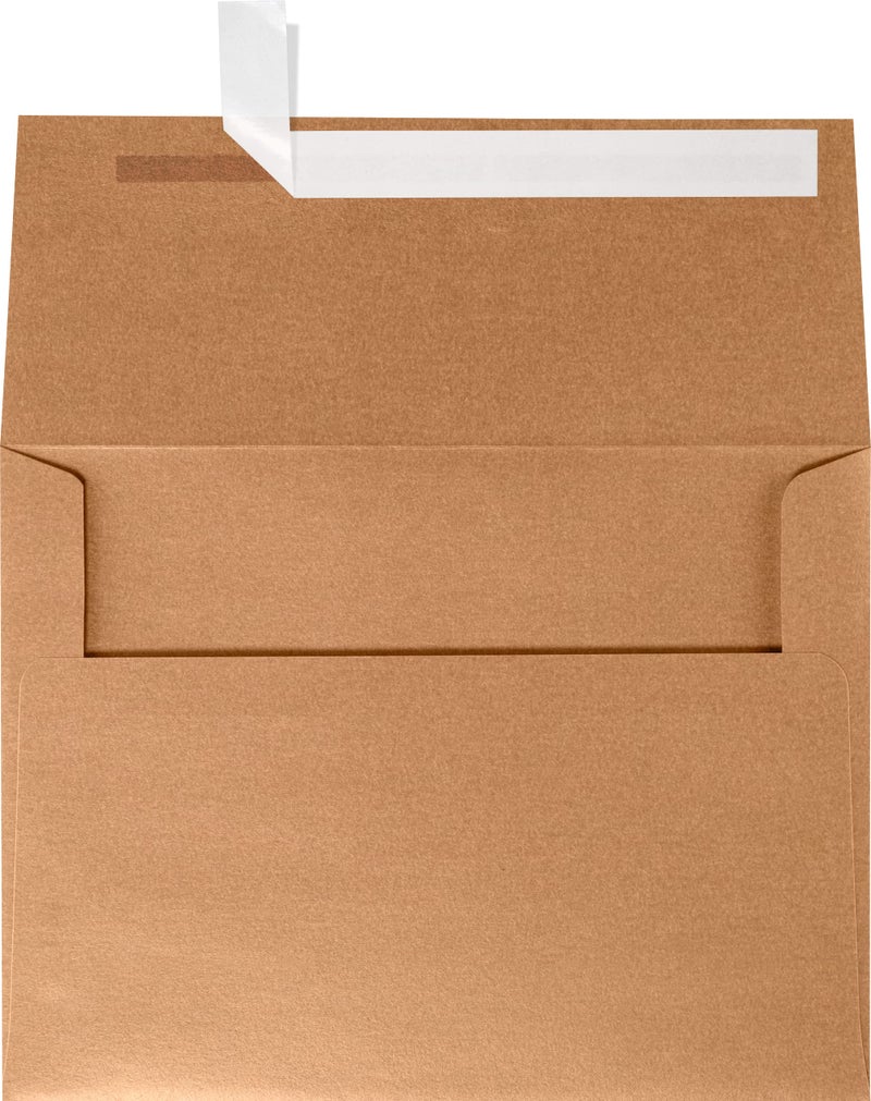 LUXPaper A6 Invitation Envelopes | Peel & Press | 4 3/4" x 6 1/2" | Copper Metallic | 80lb. Text | 50 Qty - Image 1